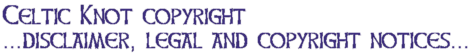 Disclaimer, legal & copyright notices